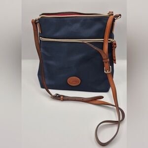Dooney & Bourke Navy and Brown Crossbody Bag